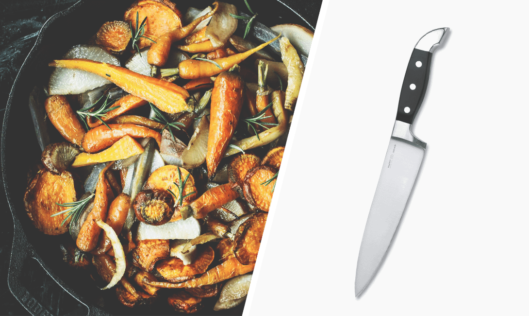 Поварской нож для нарезки овощей, шинковки зелени, а также для обвалки и разделки мяса.