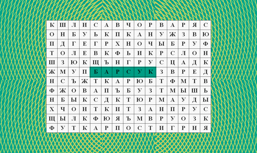 Найди слово барсук. Нашел? Поздравляем, ты чертовским внимателен, бро!