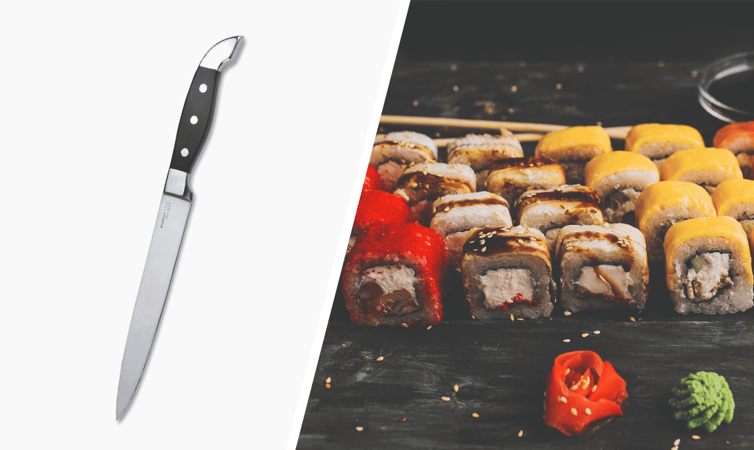 Нож для тонкой нарезки мяса и рыбы